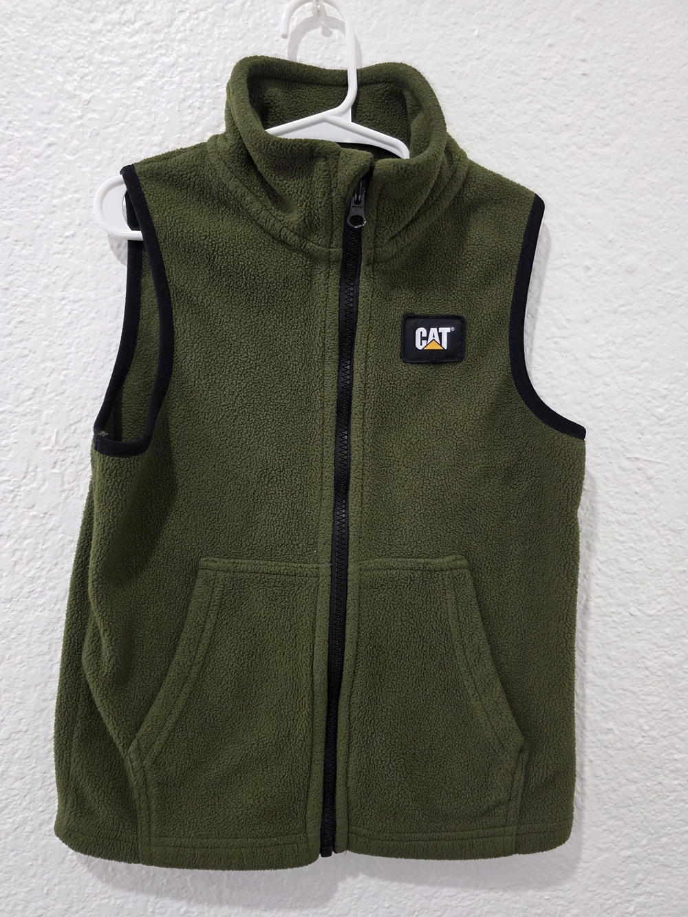 CAT Kids Olive Green Fleece Vest